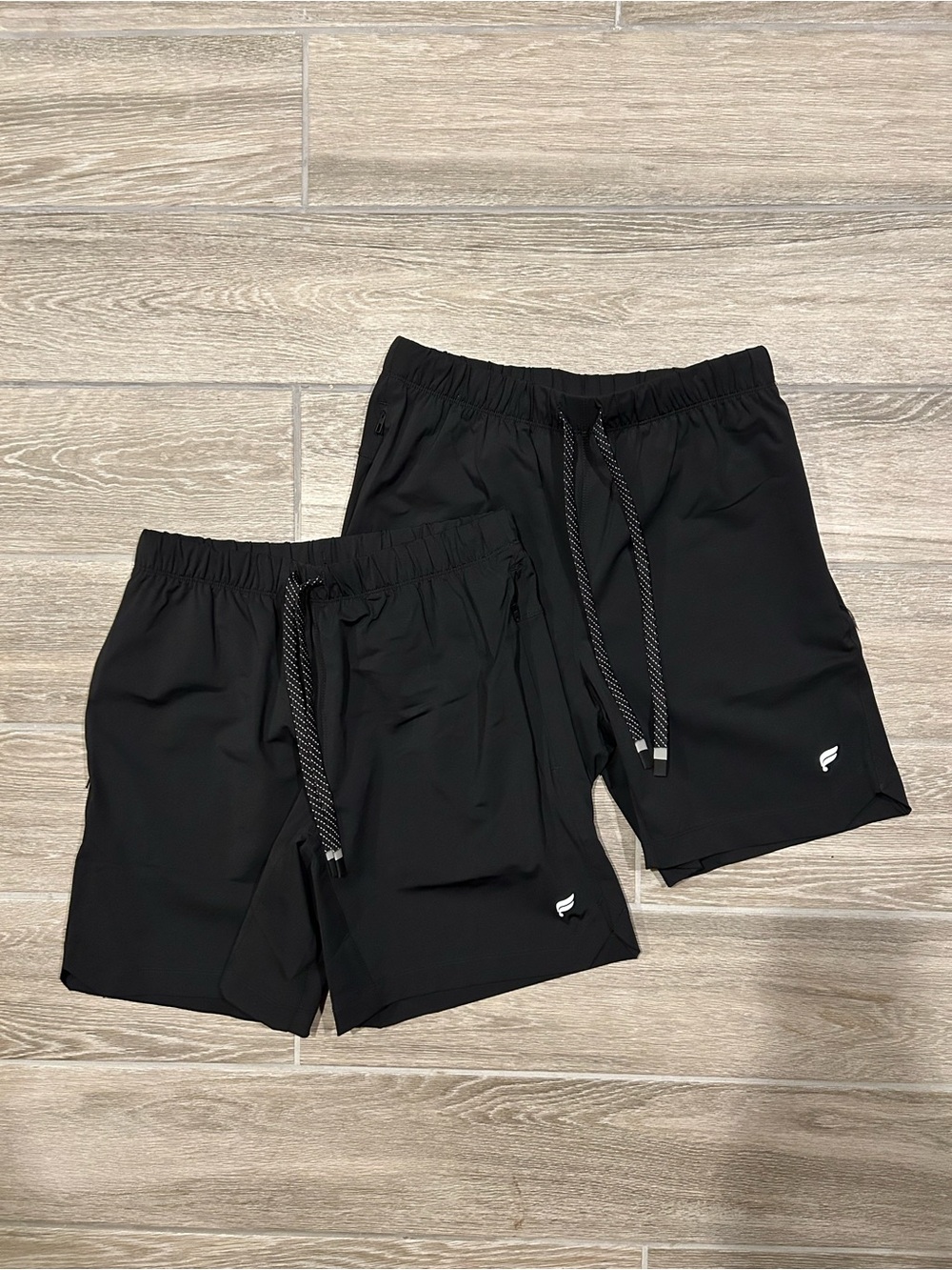 Fabletics Men's Black Athletic Drawstring Shorts with Logo